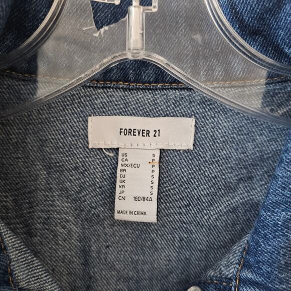 Forever 21 Button Down Dark Wash Denim Skirt Dress Size S - Picture 6 of 6